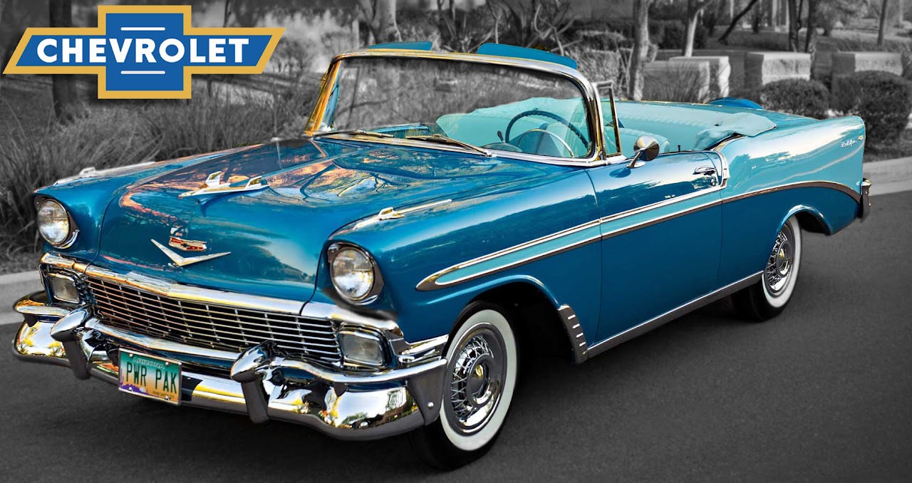 Chevrolet advertisement concept featuring 1956 Chevrolet BelAir Convertible