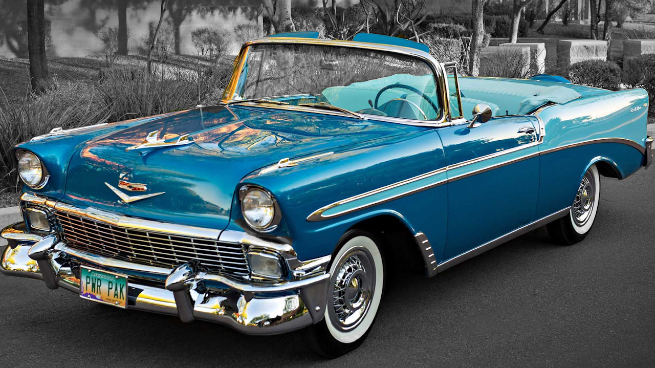Image of 1956 Chevrolet BelAir Convertible (Black and White)