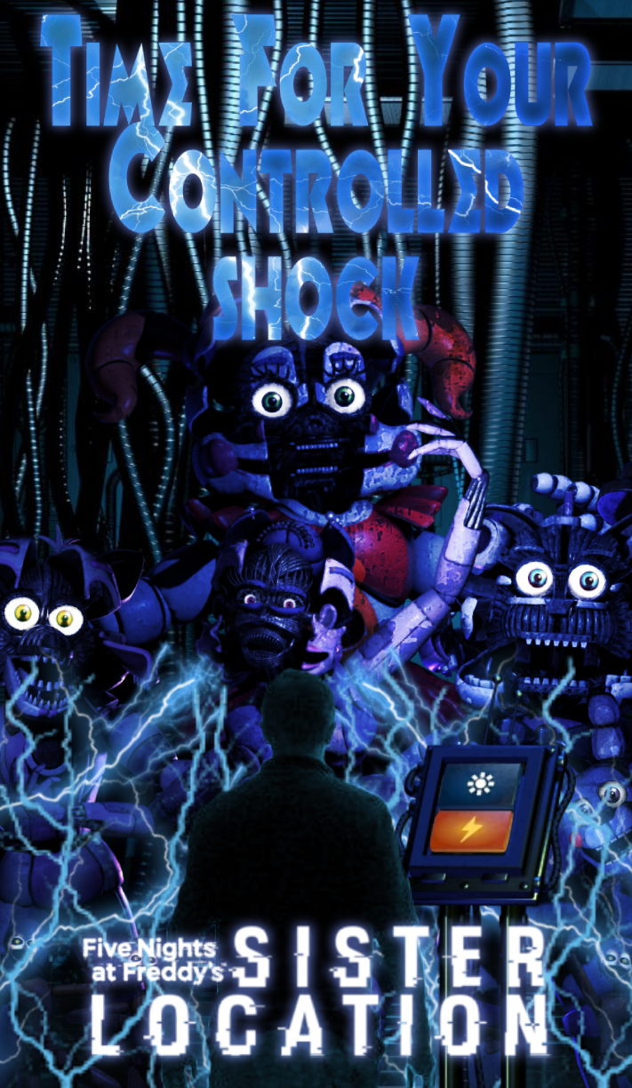 A fanmade poster featuring Five Nights at Freddy's: Sister Location characters