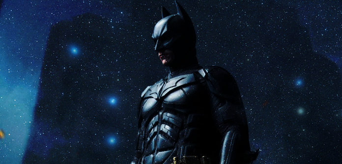 Batman with a starry night overlay