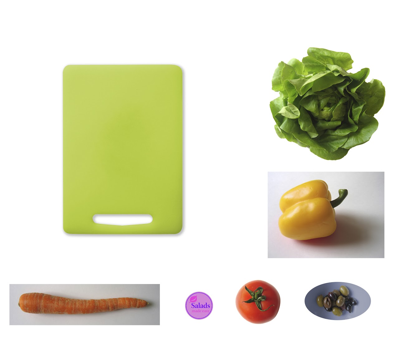 arrangement of salad items