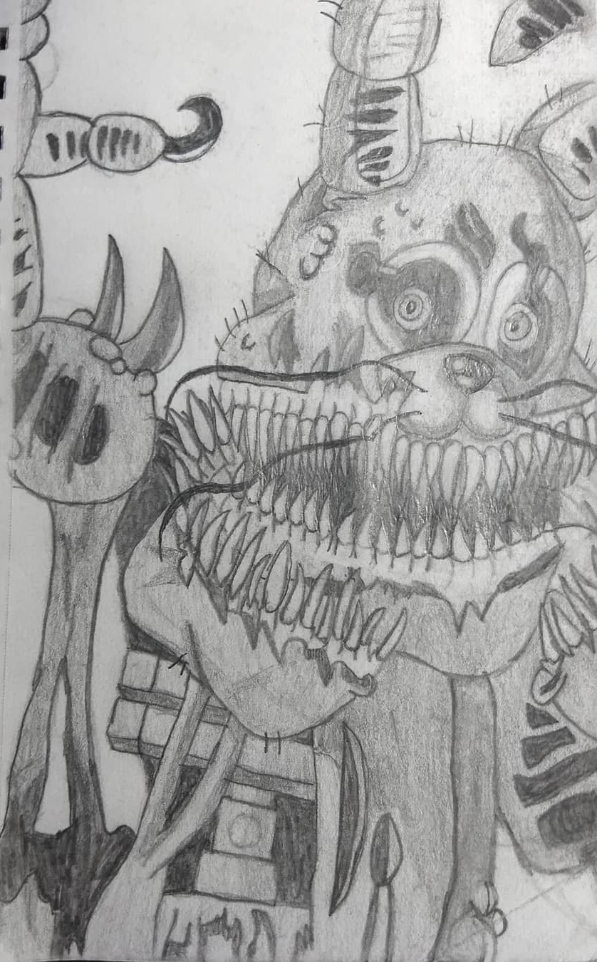 Artwork of Twisted Bonnie, drawn in 2019