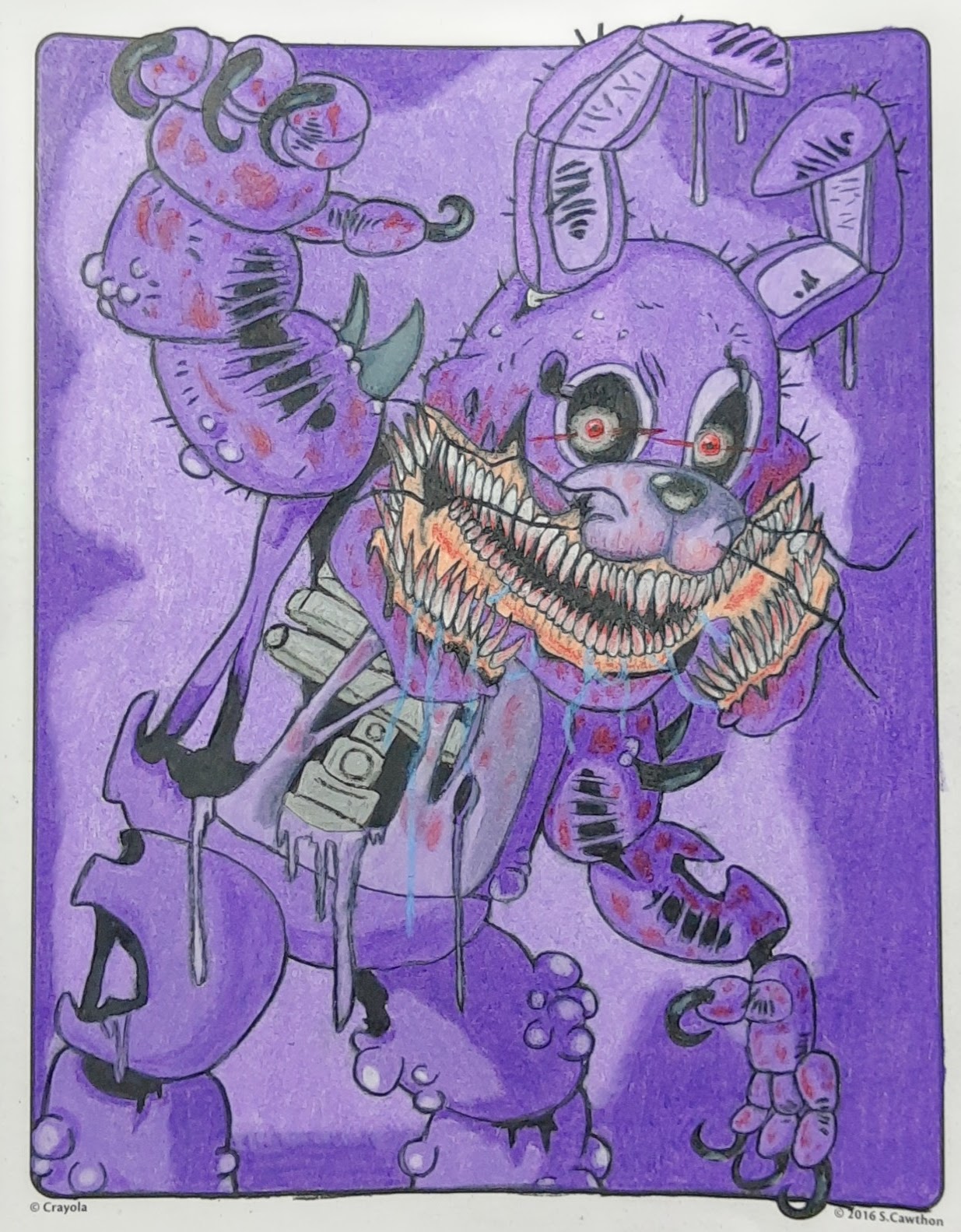 A coloring page of Twisted Bonnie
