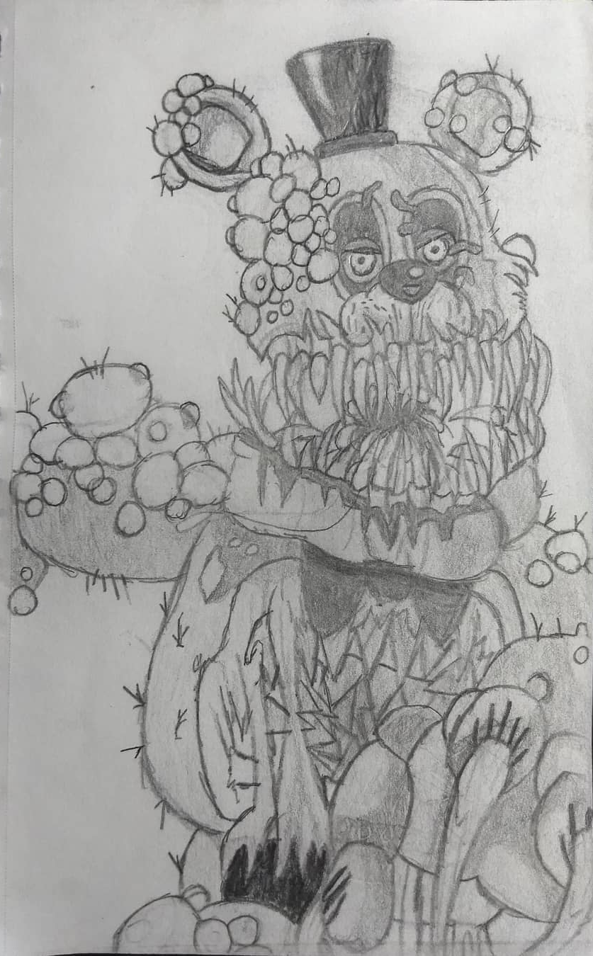 Artwork of Twisted Freddy, drawn in 2019
